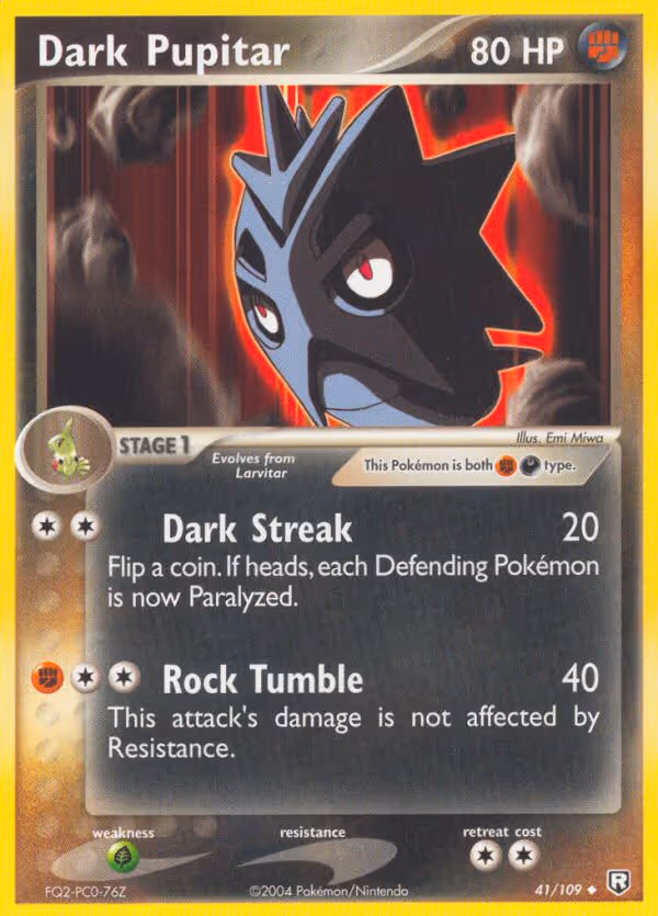 Dark Pupitar 41/109 Pokemon card