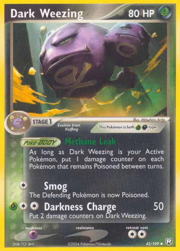 Dark Weezing 42/109 Pokemon card