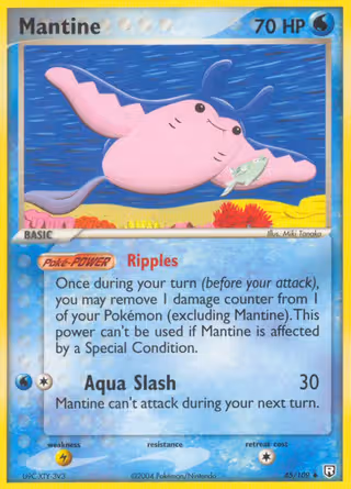 Mantine 45/109 Pokemon card
