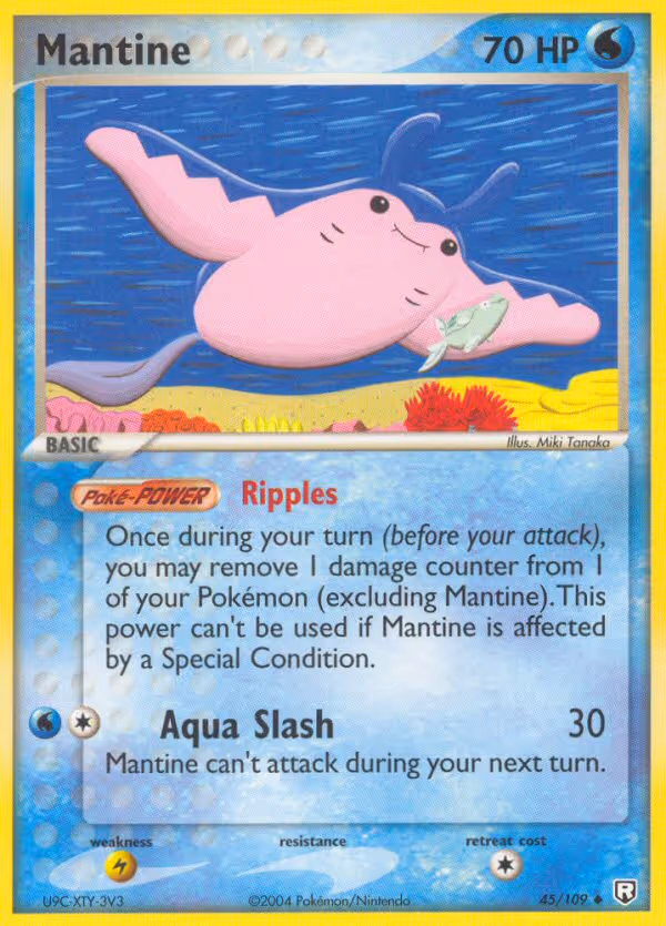Mantine 45/109 Pokemon card