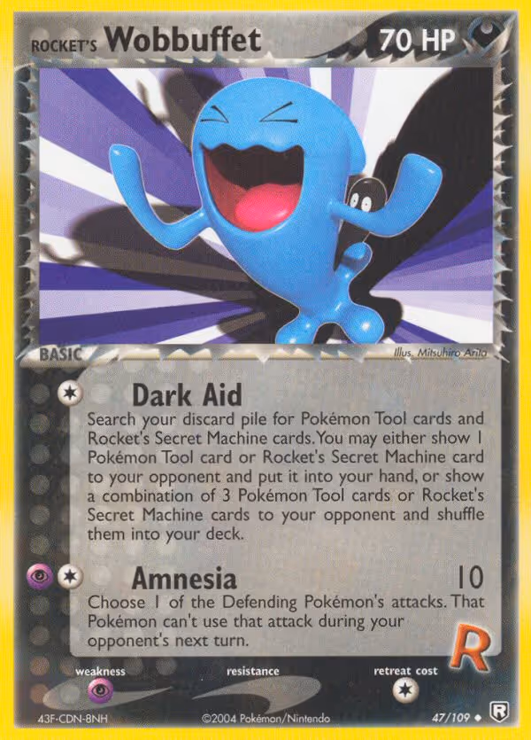Rocket's Wobbuffet 47/109 Pokemon card