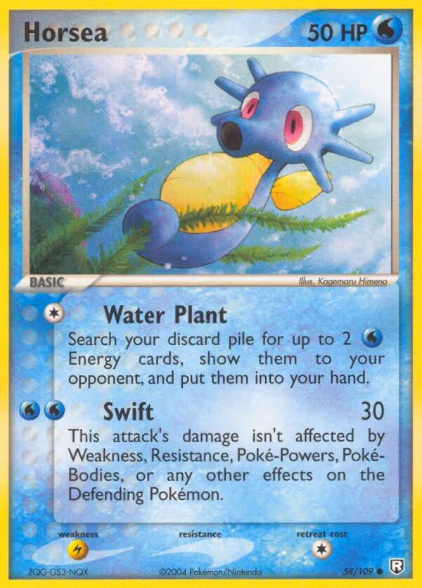 Horsea 58/109 Pokemon card