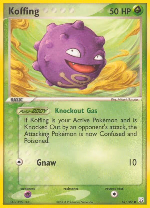 Koffing 61/109 Pokemon card