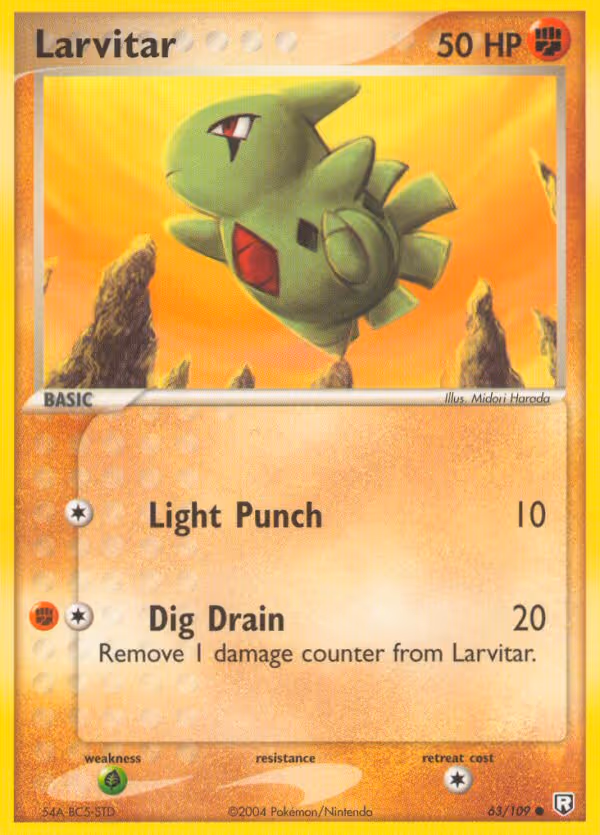 Larvitar 63/109 Pokemon card