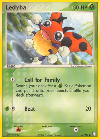 Ledyba 64/109 Pokemon card