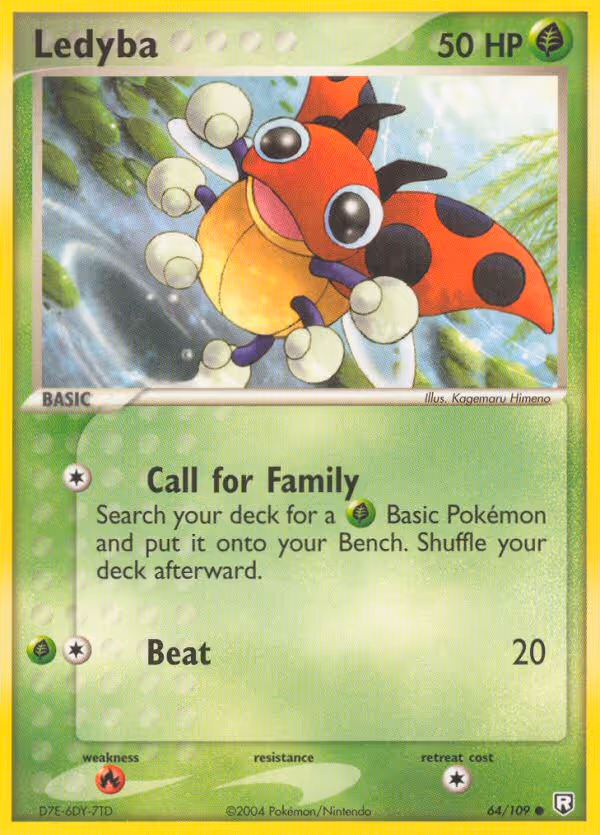 Ledyba 64/109 Pokemon card