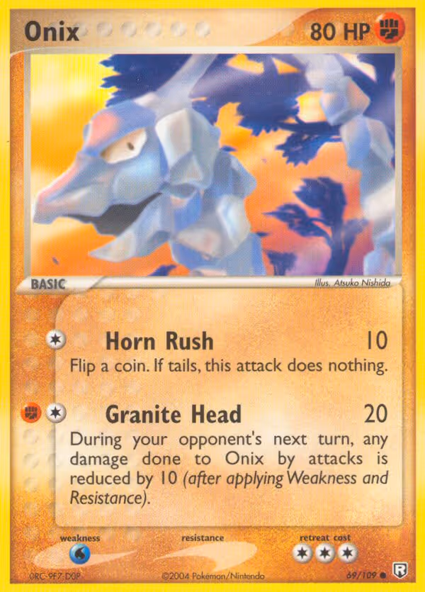 Onix 69/109 Pokemon card