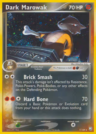 Dark Marowak 7/109 Pokemon card