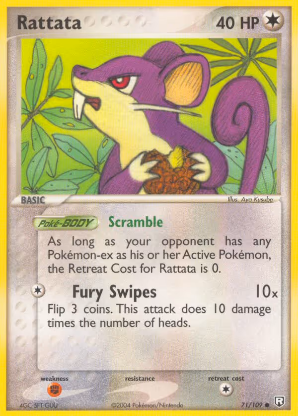Rattata 71/109 Pokemon card