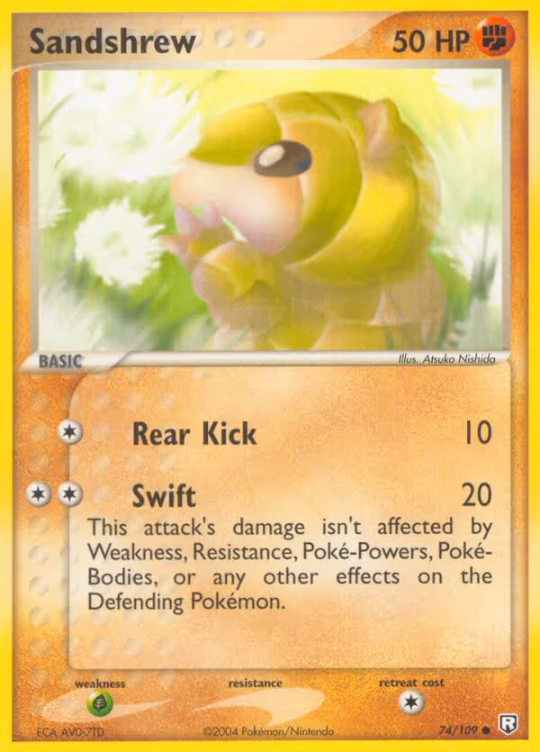 Sandshrew 74/109 Pokemon card