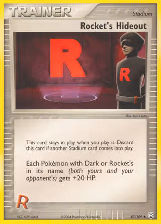 Rocket's Hideout 87/109 Pokemon card