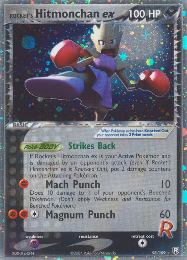 Rocket's Hitmonchan ex 98/109 Pokemon card