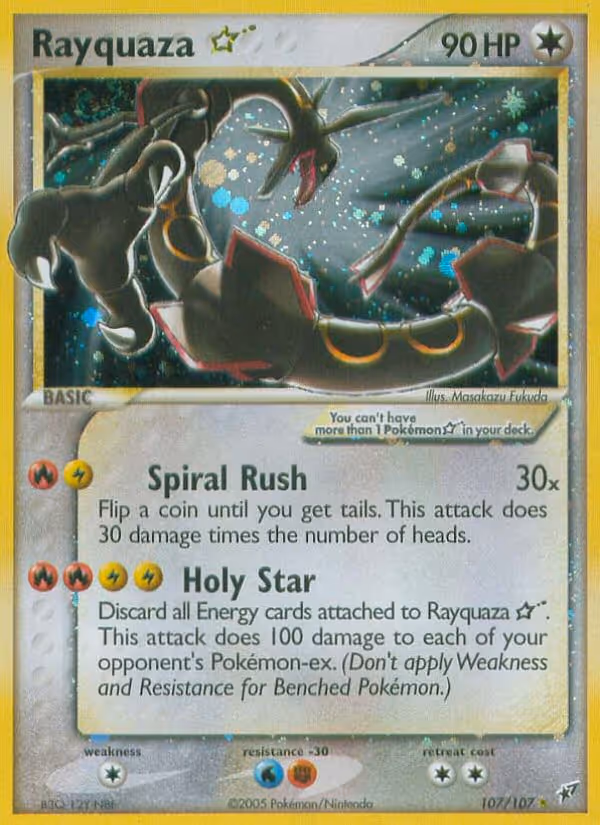 Rayquaza Star 107/107 Pokemon card