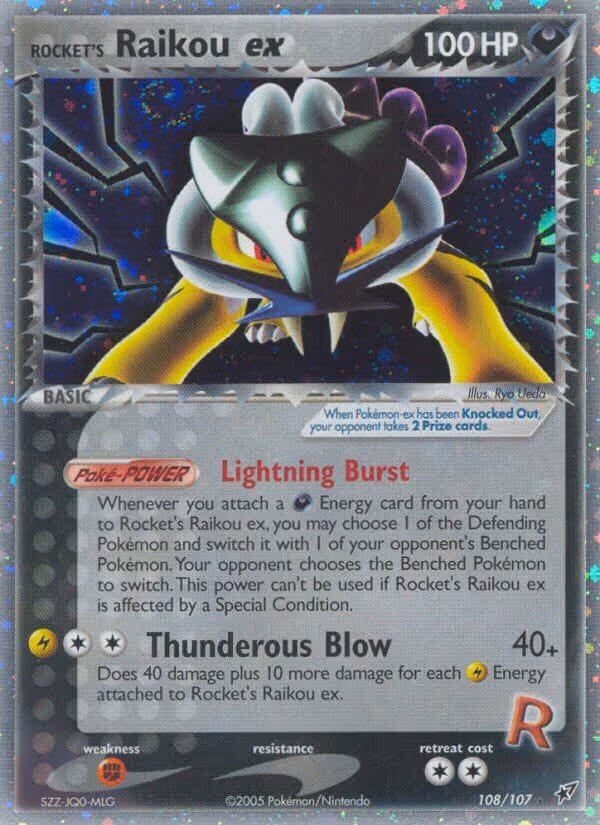 Rocket's Raikou ex 108/107 Pokemon card