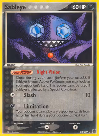 Sableye 23/107 Pokemon card