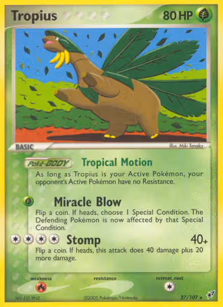 Tropius 27/107 Pokemon card