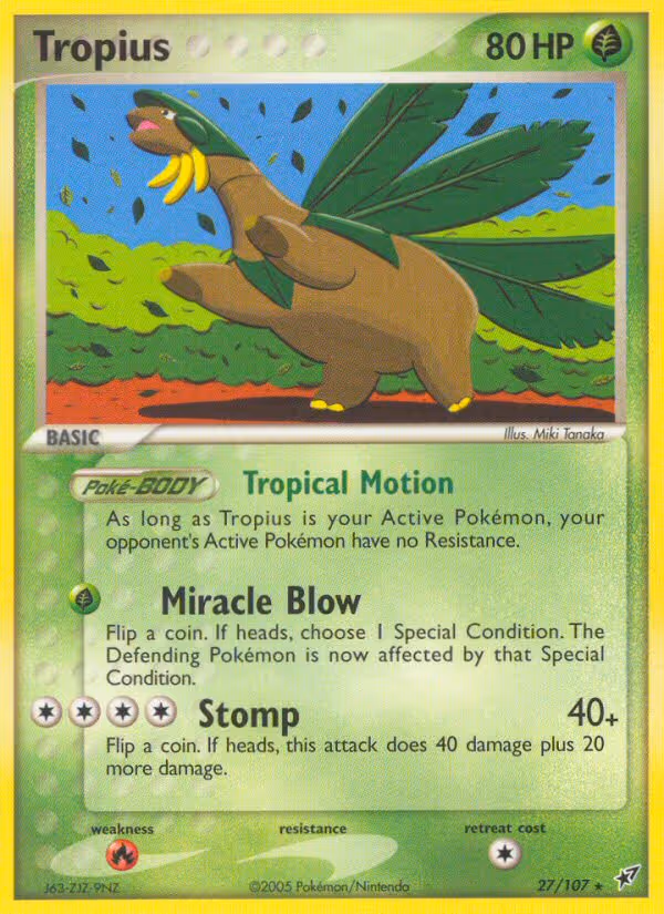 Tropius 27/107 Pokemon card