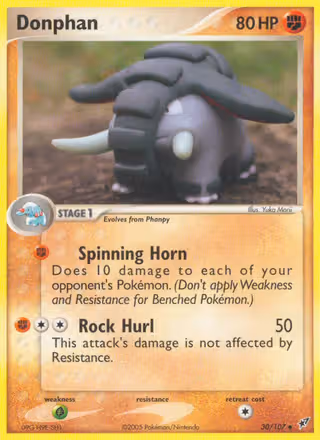 Donphan 30/107 Pokemon card