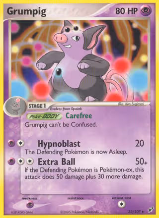Grumpig 32/107 Pokemon card