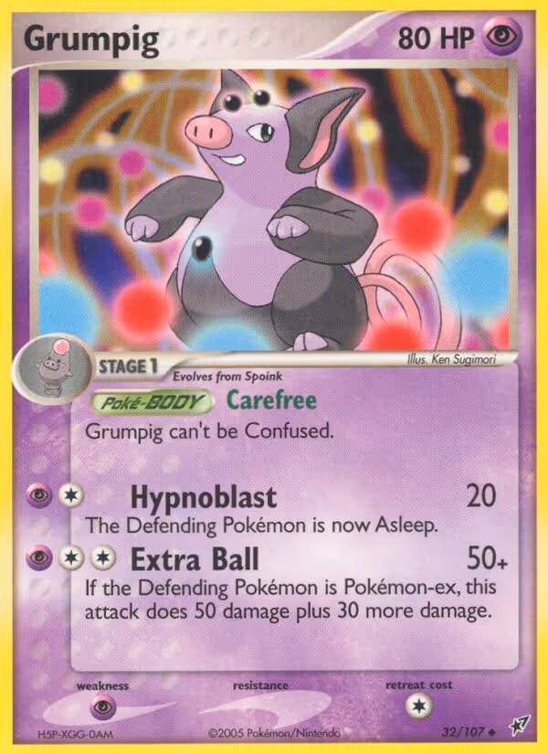 Grumpig 32/107 Pokemon card