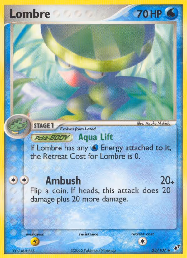 Lombre 33/107 Pokemon card