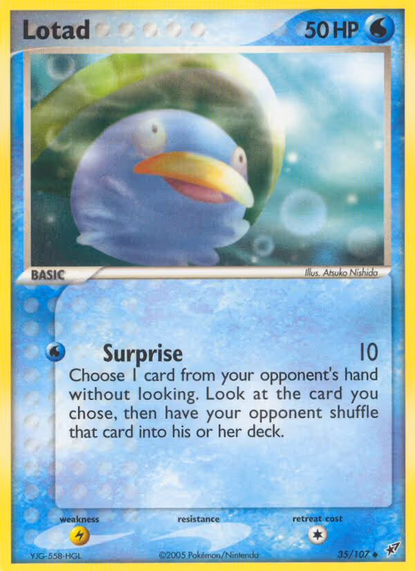 Lotad 35/107 Pokemon card