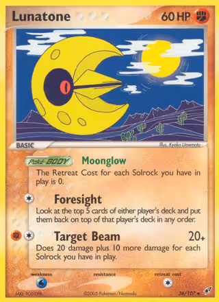 Lunatone 36/107 Pokemon card