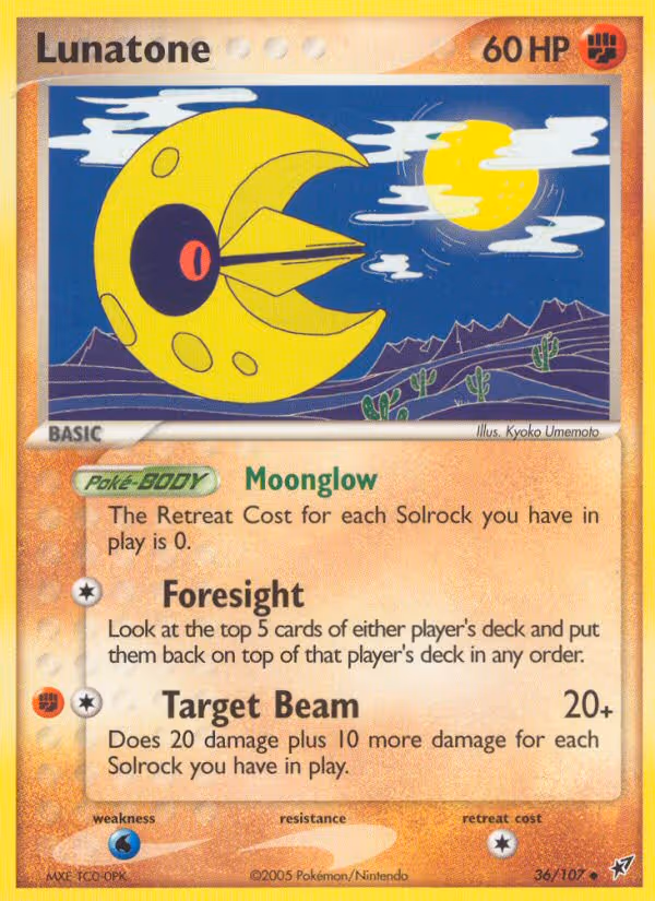 Lunatone 36/107 Pokemon card