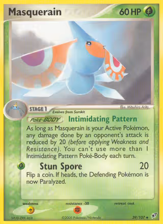 Masquerain 39/107 Pokemon card