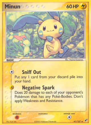 Minun 41/107 Pokemon card
