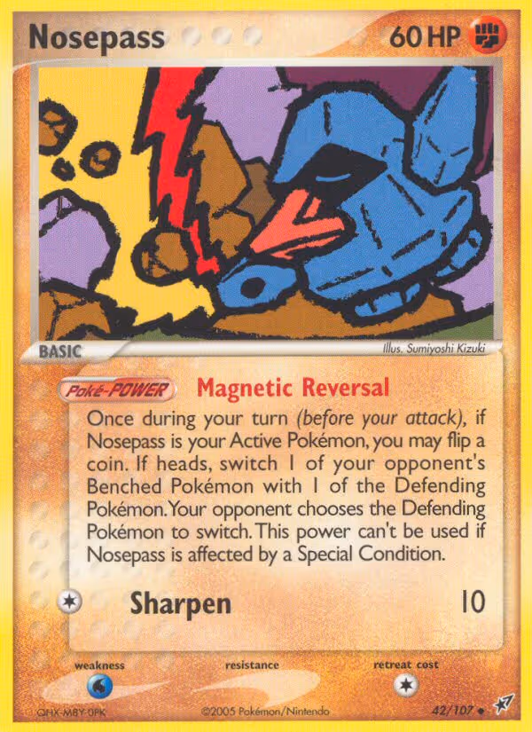 Nosepass 42/107 Pokemon card