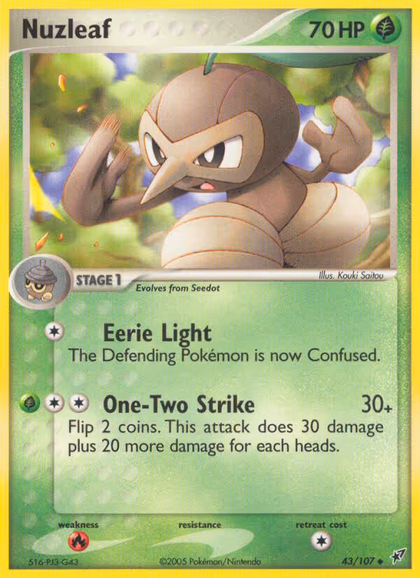 Nuzleaf 43/107 Pokemon card