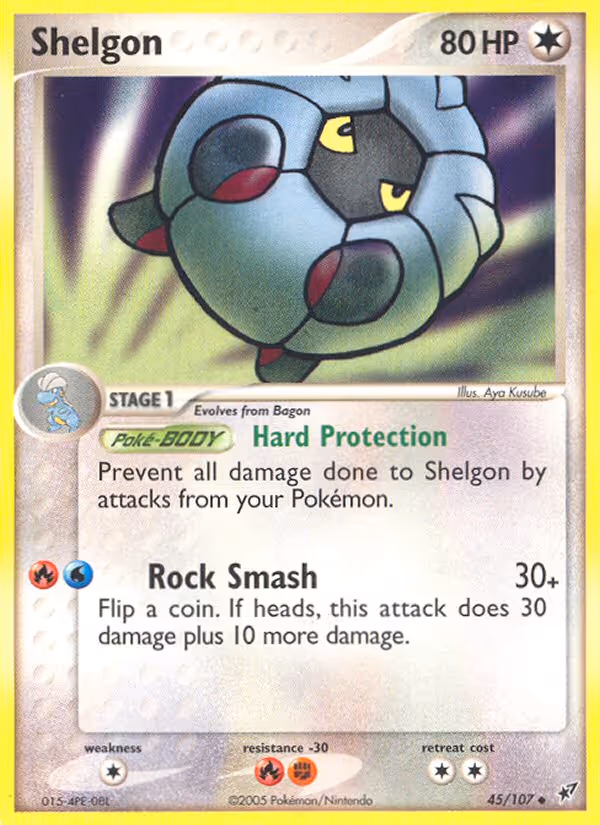 Shelgon 45/107 Pokemon card