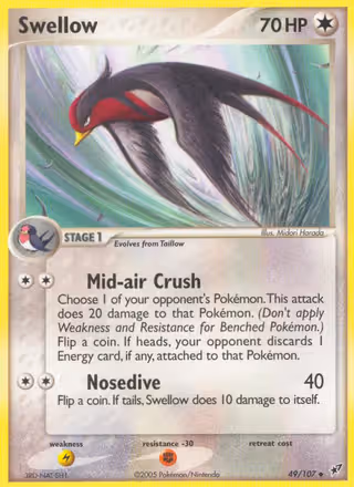 Swellow 49/107 Pokemon card