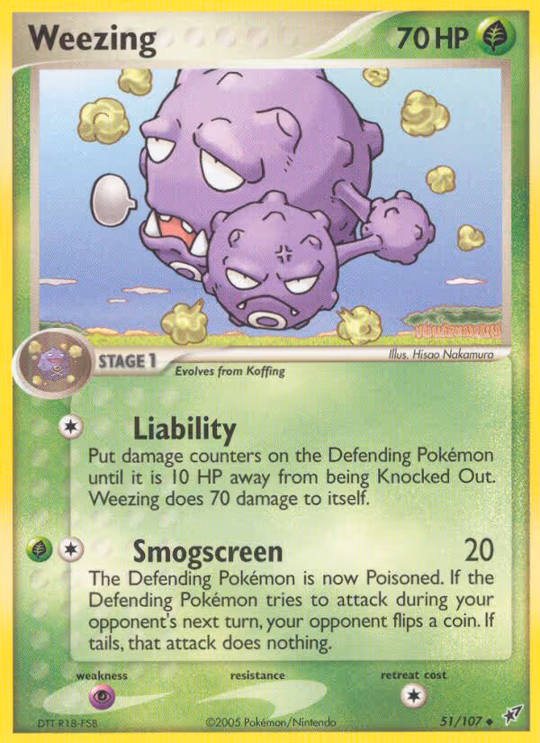 Weezing 51/107 Pokemon card