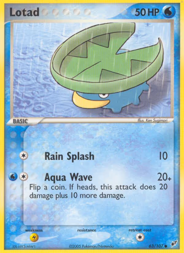 Lotad 63/107 Pokemon card