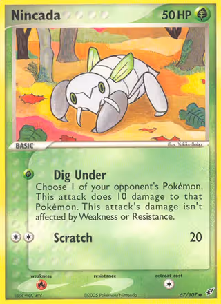 Nincada 67/107 Pokemon card