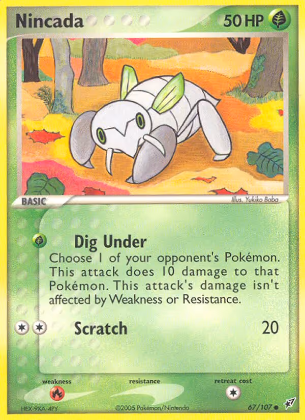 Nincada 67/107 Pokemon card