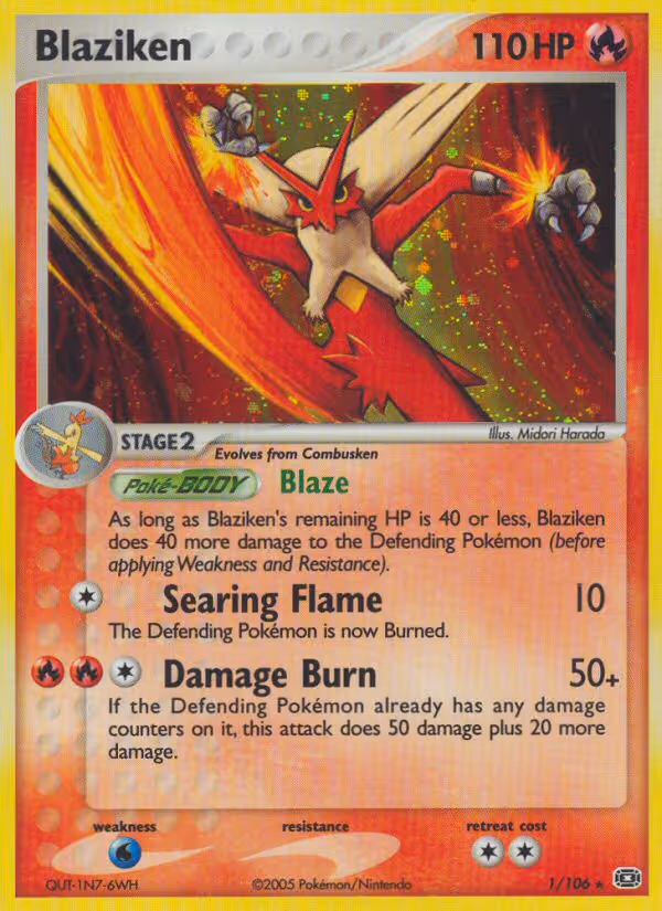 Blaziken 1/106 Pokemon card