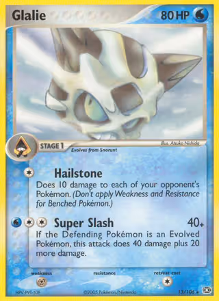 Glalie 13/106 Pokemon card