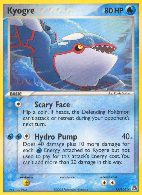 Kyogre 15/106 Pokemon card