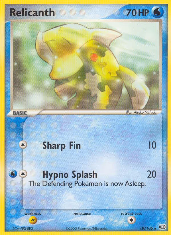 Relicanth 18/106 Pokemon card