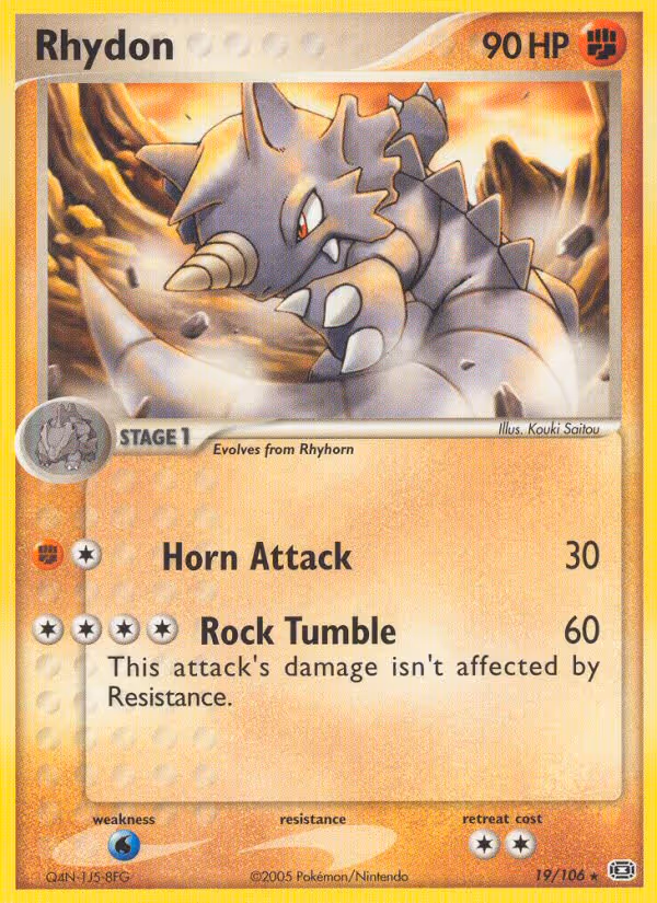 Rhydon 19/106 Pokemon card