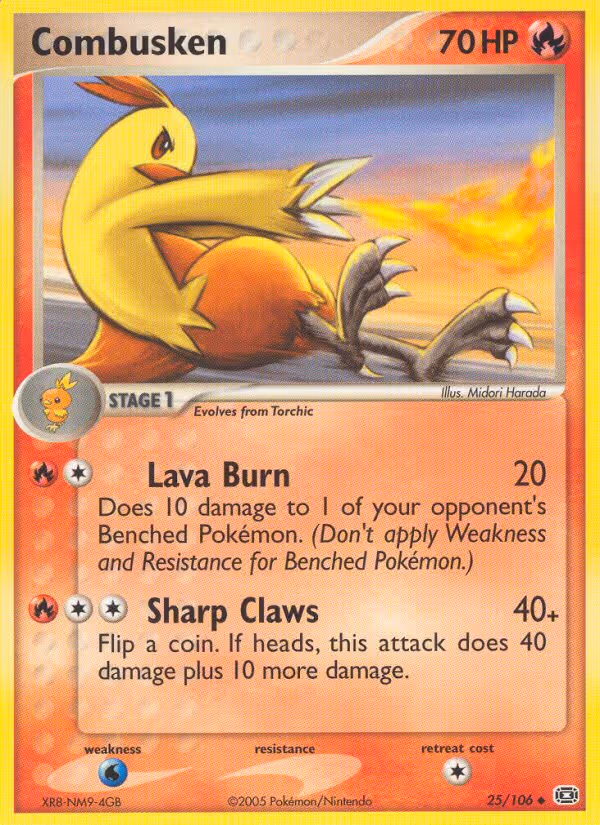 Combusken 25/106 Pokemon card
