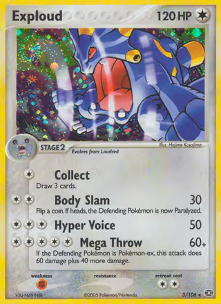 Exploud 3/106 Pokemon card