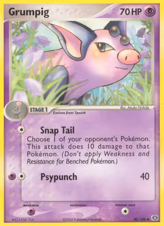 Grumpig 30/106 Pokemon card