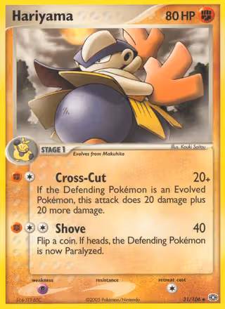 Hariyama 31/106 Pokemon card