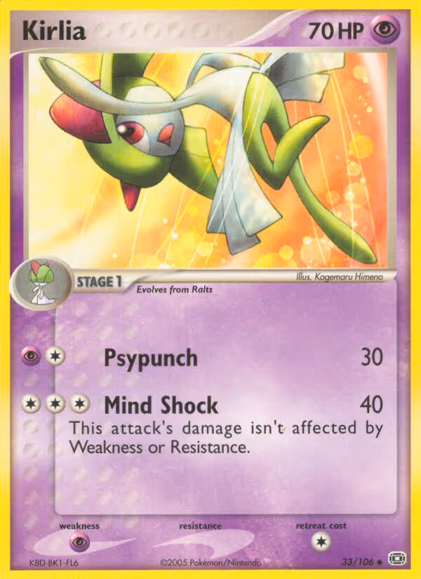 Kirlia 33/106 Pokemon card