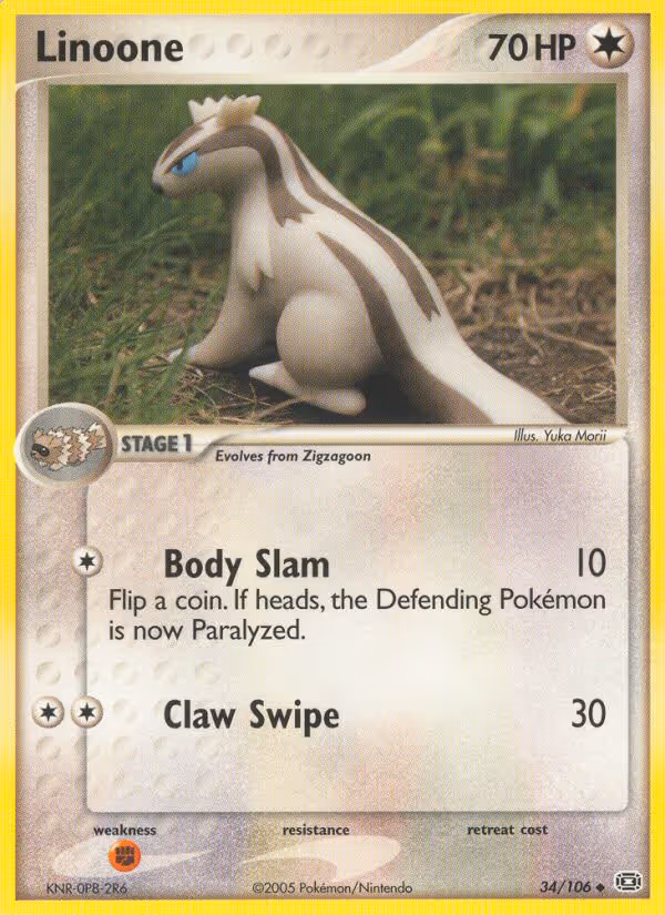 Linoone 34/106 Pokemon card