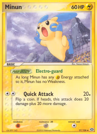 Minun 37/106 Pokemon card